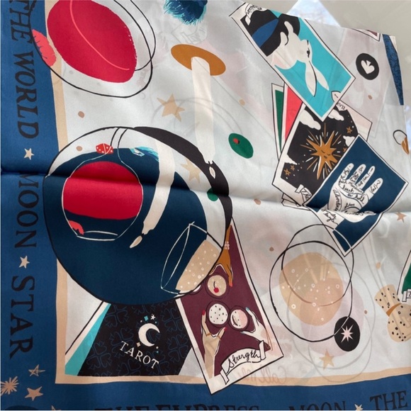 Kate Spade Multicolor Tarot Print Scarf, new without tags! - Picture 2 of 5